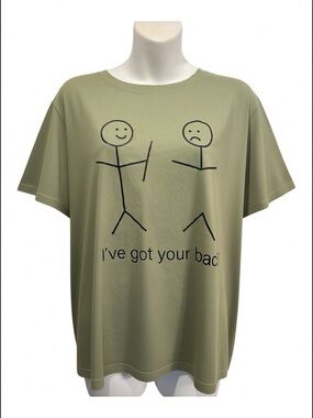 Lilicloth Olive Graphic Tee - 'I've Got Your Back' size XXL